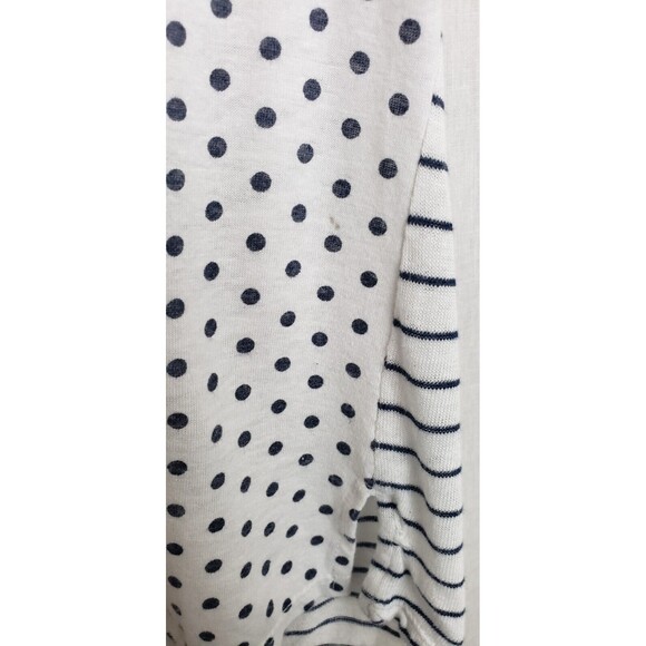 Daniel‎ Rainn Blouse Top Size Small Polka Dot Striped White Black Linen Blend - Picture 7 of 7